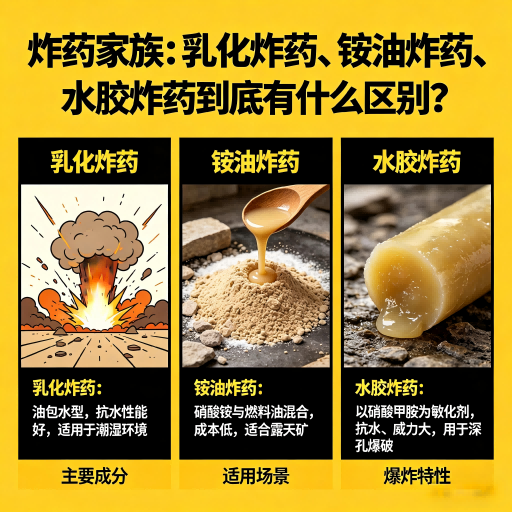 赵西垸林场炸药家族：乳化炸药、铵油炸药、水胶炸药到底有什么区别？